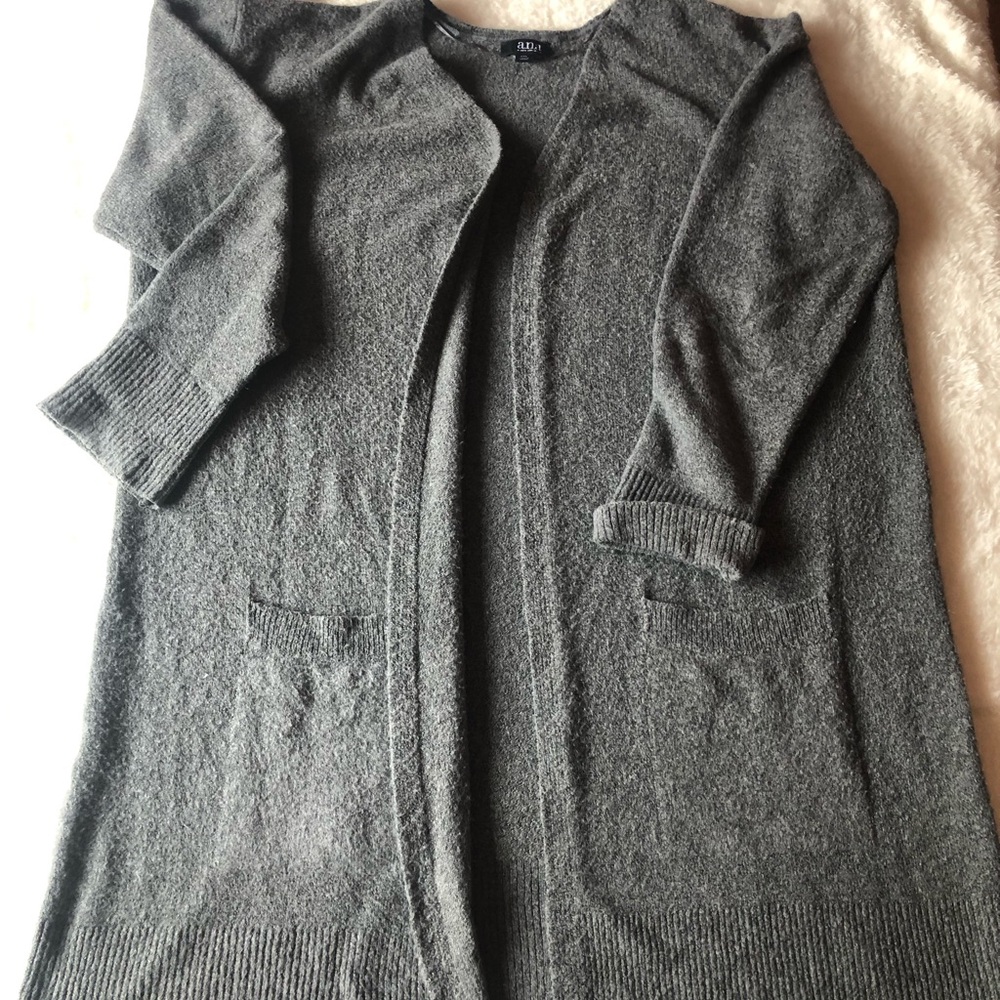 a.n.a Charcoal Open-Front Cardigan